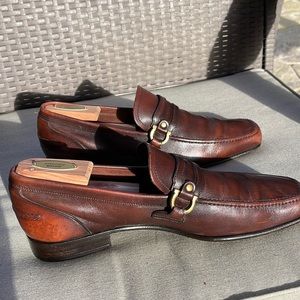 Brown Drew’s loafers, Salvatore Ferragamo size 8D